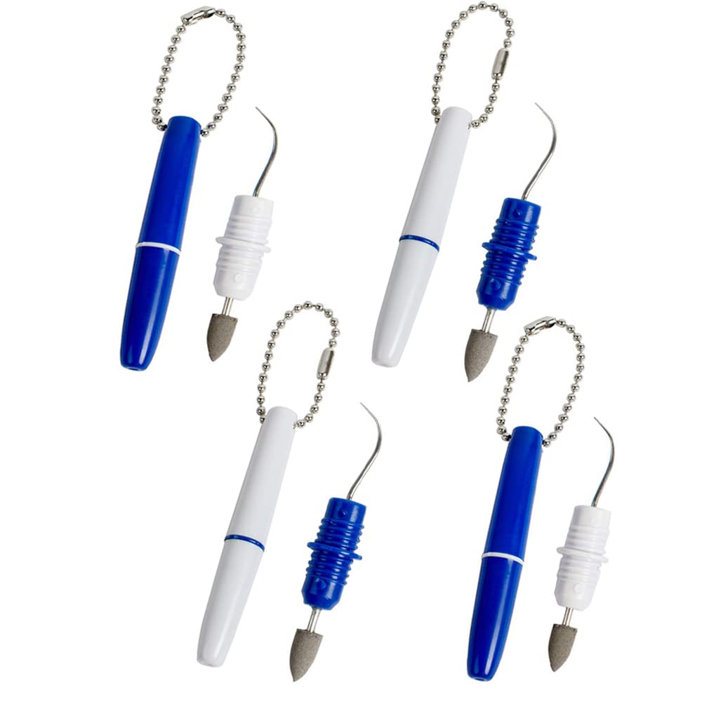 4PCS Portable Dental Picks Teeth Stain Remover Mini Travel Plaque and Tartar Remover with Chain Mini Stain Eraser Dental Tooth Cleaning Tools Interdental Pick Tooth Kit for Travel & Home Use