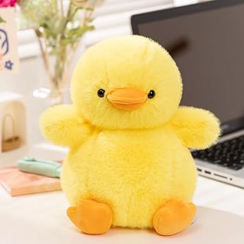 Plush, Duck, Hugging Pillow, Cute, Sewing Wrapping, Small, Fluffy, Chewy Toy, Duck Celebration, Present, Nap Pillow, Animal, 12.6 inches 32 cm, Soft, Yellow, Christmas, Birthday