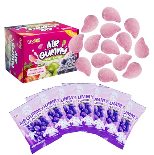 Image of Soft & Chewy Candies 7 Packs, Marshmallows Gummies Candy Bulk, Grape Flavor | Sweet & Sour Chews Candy Gummy Net 350g, Fruit Flavors, Major Allergy Friendly, Individually Wrapped Fruity Snack Packs