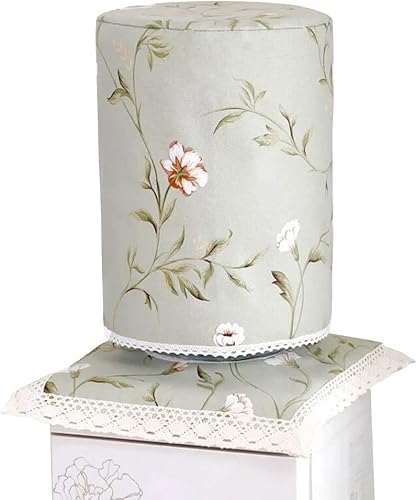 Juego de 2 dispensadores de agua y cubierta de cubo con 2 manteles individuales cuadrados de vinilo, cubierta antipolvo floral para barriles de 5