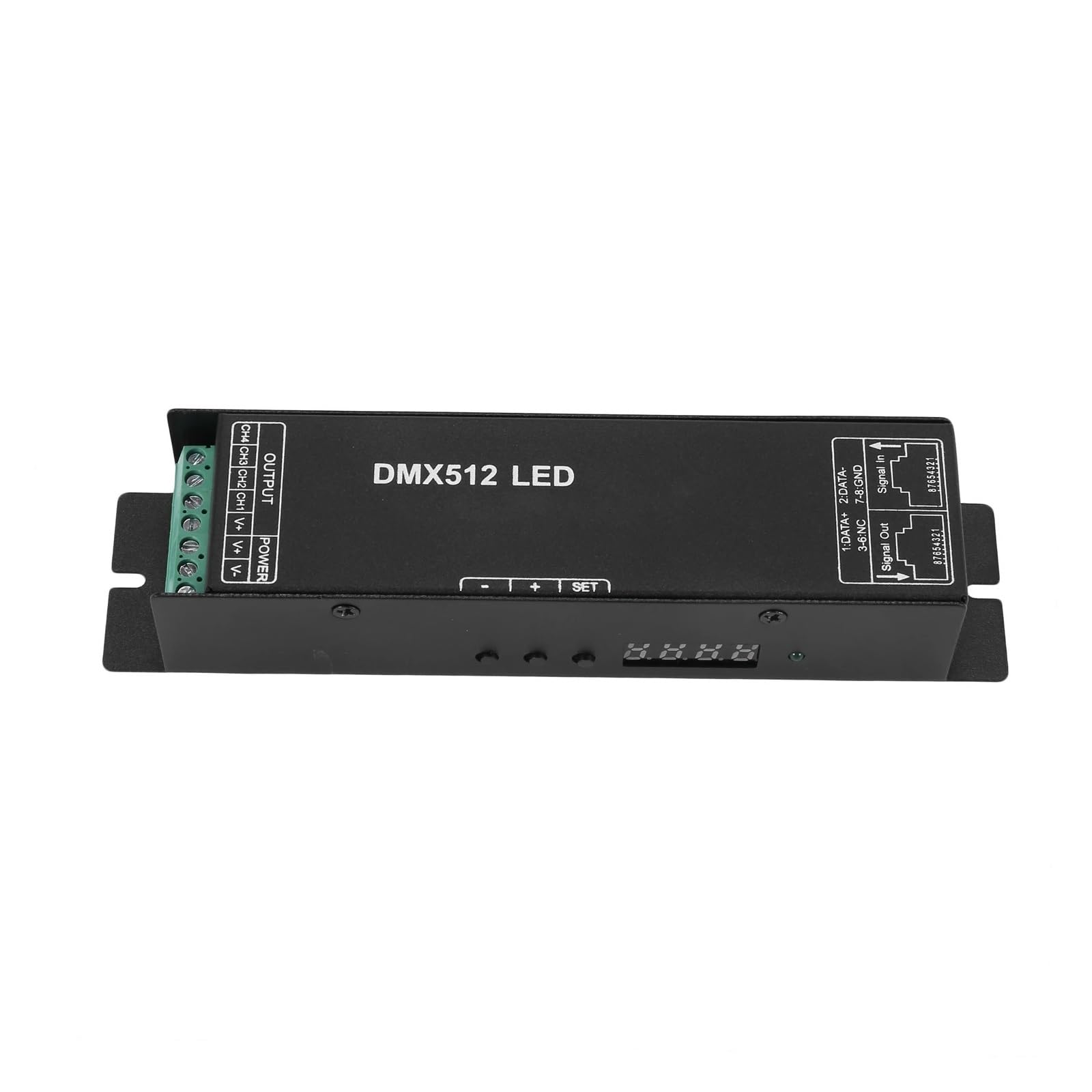 512 Digital Display decoder dimming Driver Dmx512 Controller Suitable for Led Rgbw Tape Light Strip Rj45 Connection