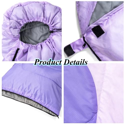 Sleeping-Bag-3-Seasons-for-Adults-Kids-Boys-Girls-Camping-Hiking-Warm-Cold-Weather-Lightweight-Portable-with-Compression-Bag-for-Backpacking-in-Spring-Summer-Fall-and-Winter