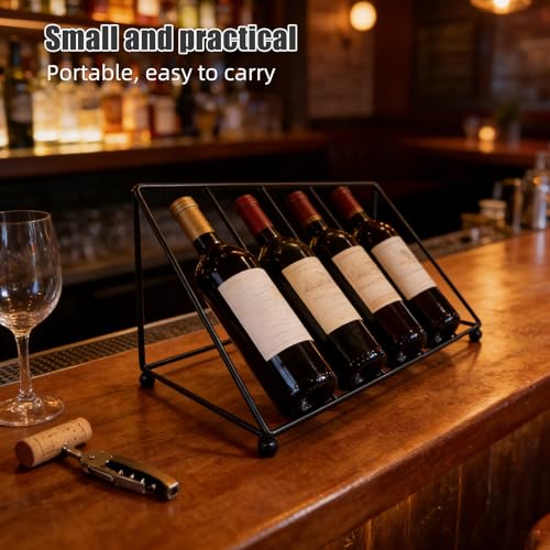 Botellero de hierro negro para vino con exhibidor multilayered que ahorra espacio 3