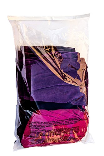 Poly Bags with Suffocation Warning 9x12", 11x14", 14x20" - Large Combo Pack of 300 (100 Each Size) - Clear Poly Bags by Retail Supply Co - Resealable