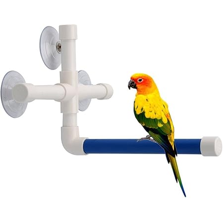 Bird Parrot Stand Perch Shower Perch Standing Toy Portable Suction Cup Parrot Bath Stands Suppllies Holder Platform Parakeet Window Wall Hanging Play