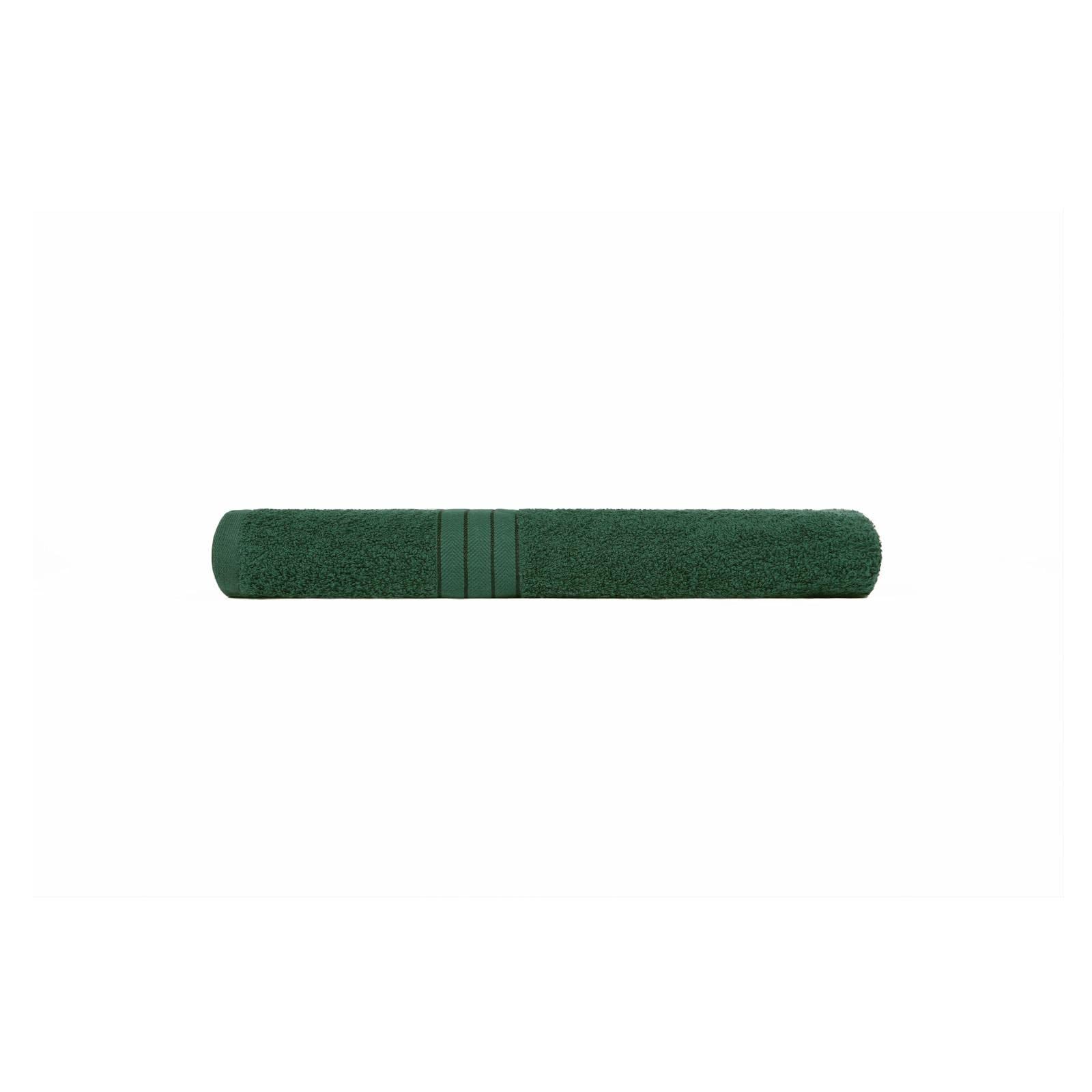 Brentfords Luxury 100% Cotton Bath Towel Quick Dry Bathroom Absorbent Bordered, 70 x 115cm - Forest Green — image 1
