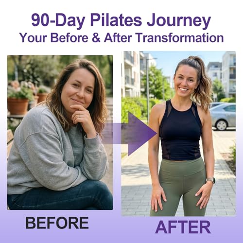 Home Pilates Ring and Ball Set for Women with 5 Resistance Bands 13 inch Magic Circle Workout Starter Kit for Beginners Full Body Toning 15 Min Daily Routine - Image 4