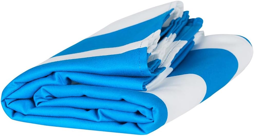 Dock & Bay Beach Towel - Quick Dry, Sand Free - Compact, Lightweight - 100% Recycled - Includes Bag - Cabana - Blue - Large (160x90cm, 63x35)
