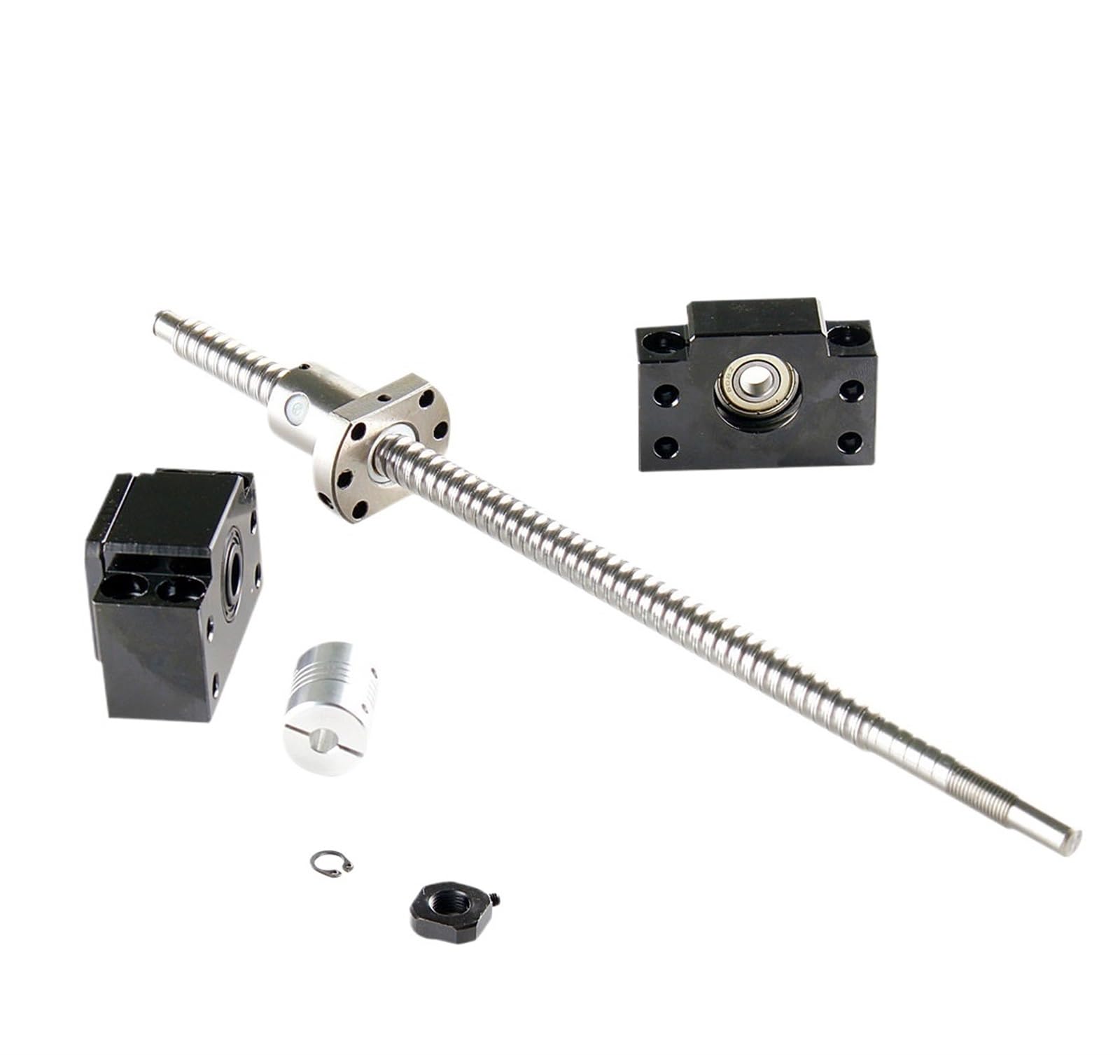 Metal Ball Screw nut SFU1204 Rolled Ball Screw with End Machined Length 250mm + 1204 Ball Nut BK/BF10 End Support + Coupler(500mm)