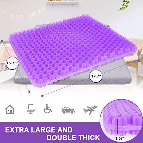 Suptempo Gel Seat Cushion, Office Chair Seat Cushion Breathable Honeycomb With Non-Slip Cover, Thick Big Egg Seat Cushion For Pain Relief Sciatica, Chair Pads For Home Car Wheelchair Desk (Purple) #TOP1
