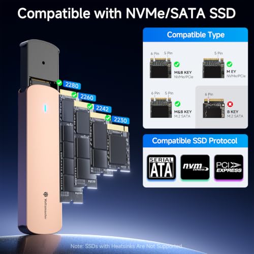 Yottamaster M.2 NVMe SATA SSD Enclosure, USB 3.2 Gen 2 10Gbps Adapter - image 3