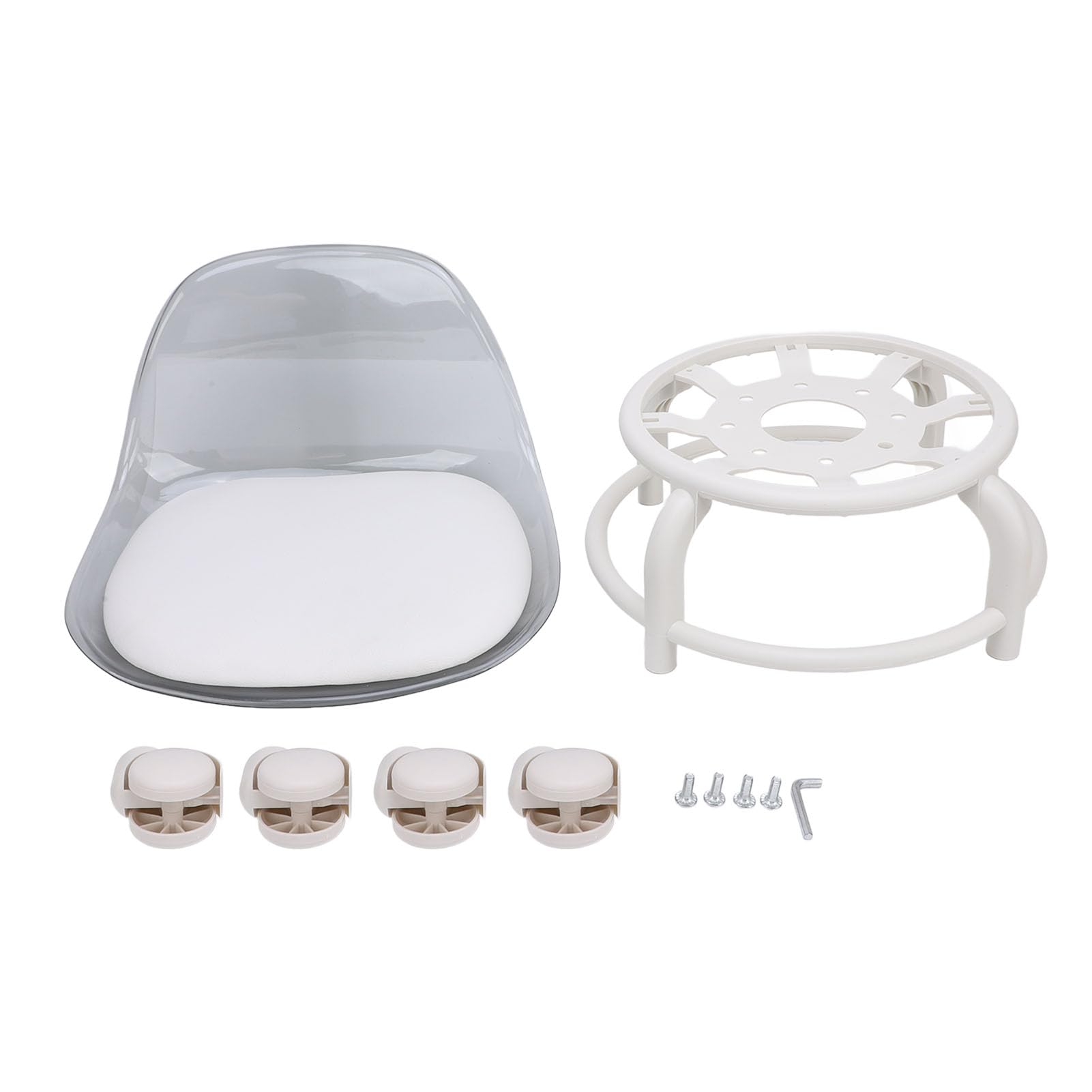 Taburete bajo con Rus Rus Giratorias 360 ​​Grados Taburete con Alta Resistencia Asiento con Plástico con Resp Cómodo para el Hogar Oficina Garaje Tienda