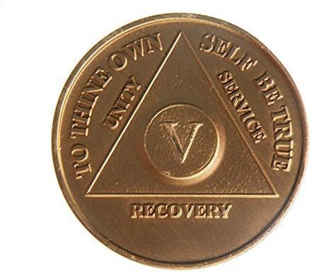 ‘5 Year Bronze AA (Alcoholics Anonymous) - Sober/Sobriety/Birthday/Anniversary/Recovery/Medallion/Coin/Chip by Generic (NEWCARD-2)