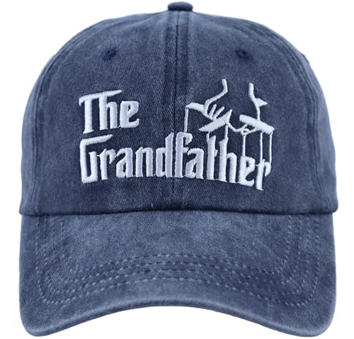 Image of Best Grandfather Ever Hat, Distressed Cotton Adjustable Funny Grandpa Baseball Cap