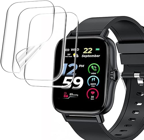 iyanzi Paquete de 3 protectores de pantalla de cobertura completa para reloj inteligente ANDFZ T42 Geelyda Y20 Pro Smaiit Y22 WZWNEER Y20GT 17