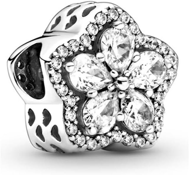 9 Pack Silver Bead Charms for Bracelets and Necklaces Charm for Woman Cubic Zirconias Dangle Pendant Jewelry Beads Set - Image 6