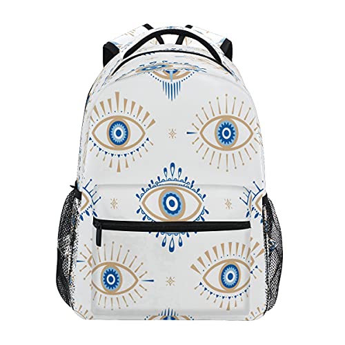 xigua Boho Mochila estilo vintage mochila para laptop para meninos meninas adolescentes, Olho do mal, 16x11.4x6.9 inch, Mochilas Daypack