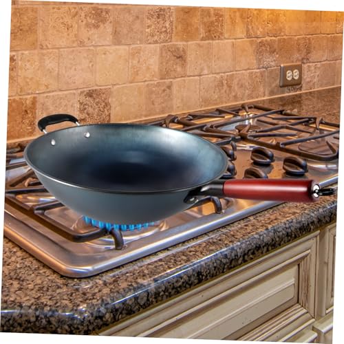 Wok tradicional de hierro fundido Unomor con mango antideslizante miniatura 3