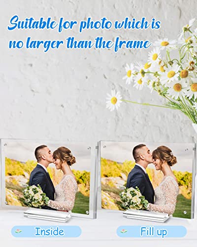 Juoifip 2 Pack Acrylic Picture Frame 5×7 Clear Double Sided Magnetic Photo Frame - Frameless Baby Friend Family Picture Desktop Display With Support Stand And Gift Boxes #TOP2