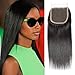 Selina 12 Inch Free Part Lace Closure Straight 4X4 130% Density Unprocessed Brazilian Human Hair Lace Front Closure Natural Black (12â€œStraight, Free part)