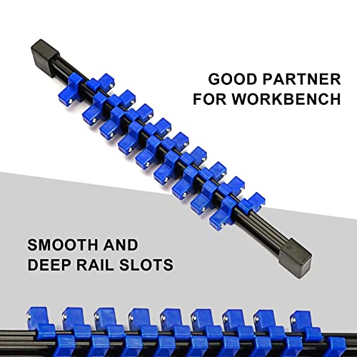 Wanglaism Abs Socket Organizer, 1/2 Inch, 3/8 Inch, And 1/4 Inch Drive Socket Rail Holders (9 Pcs) #TOP5