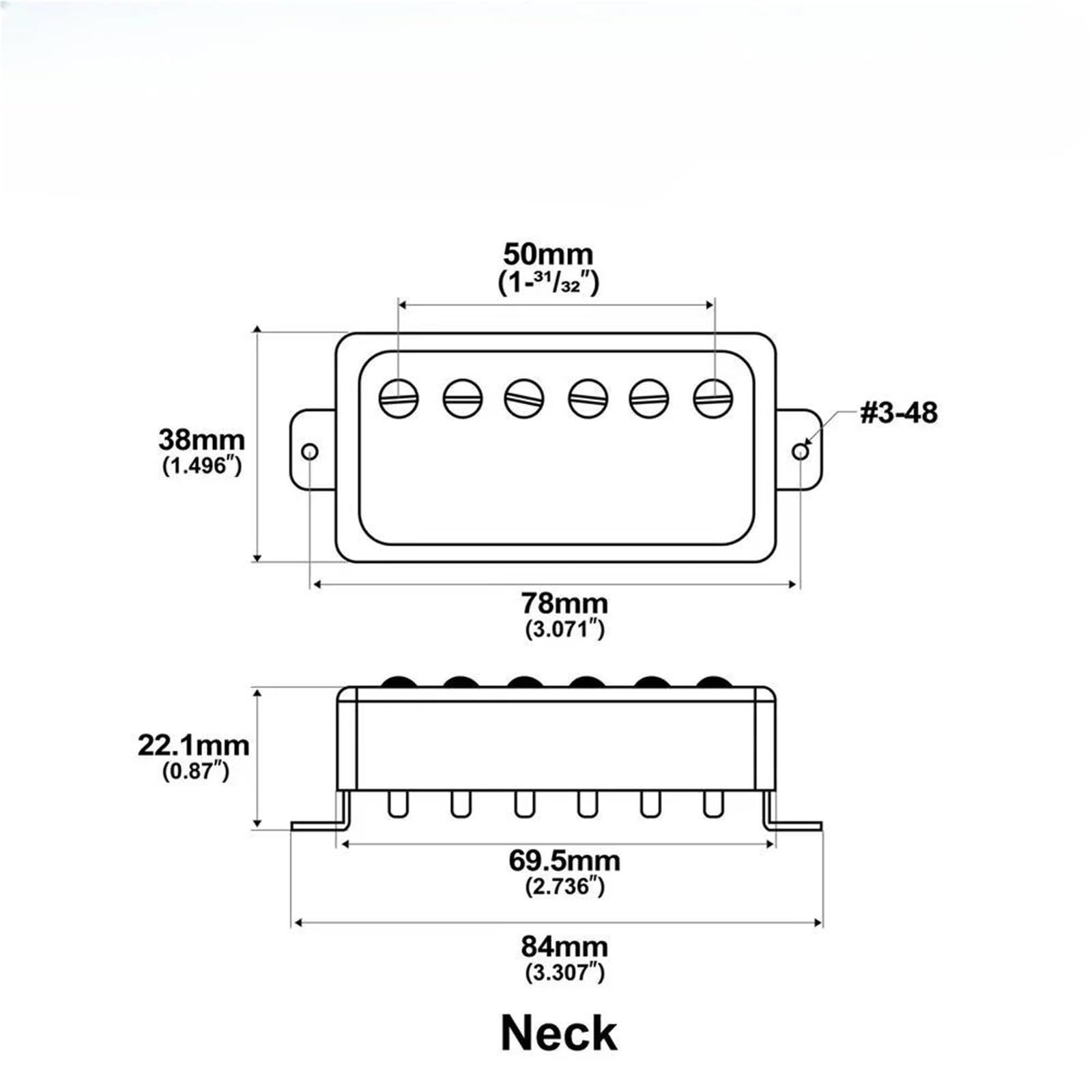 Pickup Per Chitarra Elettrica Pickup Al Manico Humbucker Alnico 5 | Pickup Humbucker al manico Alnico 5 tono vintage in nichel per chitarra elettrica