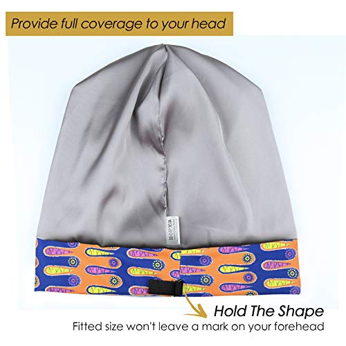 Image of Satin Lined Sleep Slouchy Cap Curly Girl Slap Headwear Gifts For Frizzy Hair Women