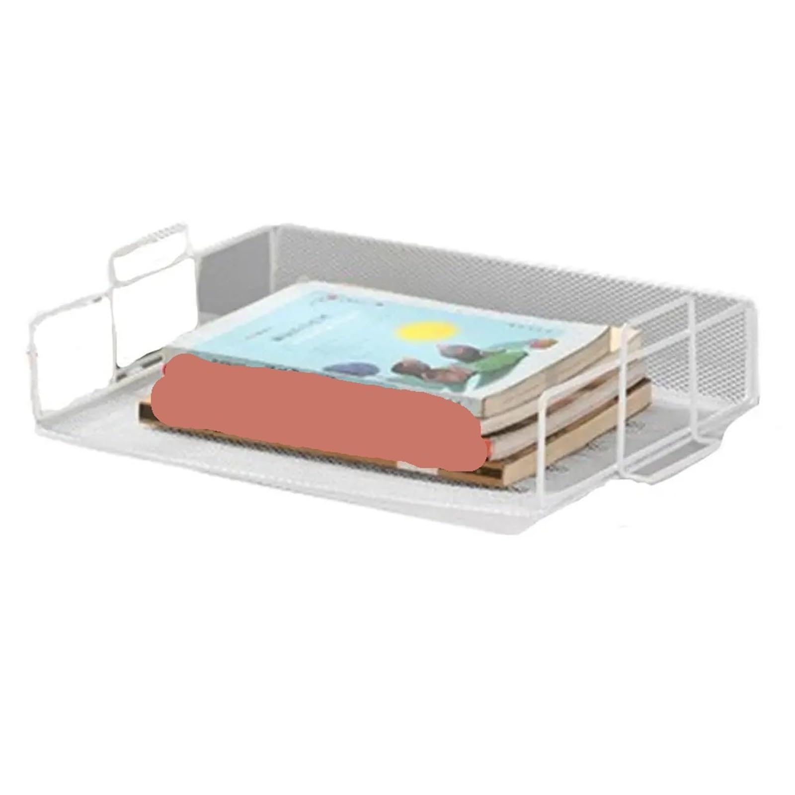 Bandeja para Cartas Estante de Almacenamiento Archivos una Sola Capa, Estante apilable for Documentos Escritorio, Organizador Bandeja for Cartas A4, Ahorro Espacio(White)