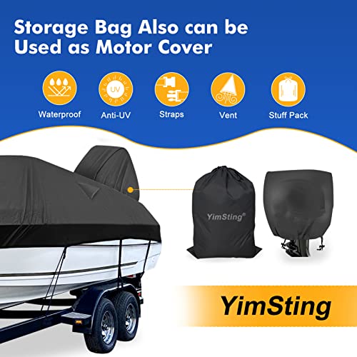 Yimsting A-CA-BC-NEW1 Boat Cover 16-18.5 Ft Feet 1200D Waterproof Boat Covers thumb #4