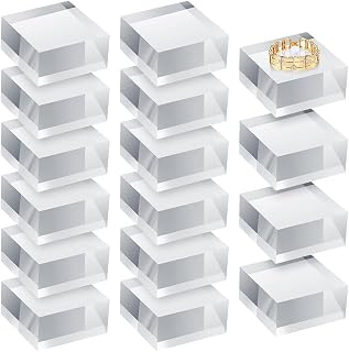 16 Stück Transparente Acryl-Würfel-Display-Blocks 5 * 5 * 2.5cm Quadratische Würfel Ständer, Schmuckständer Basis, Polierter Display Quader Für Edelsteine, Schmuck, Figuren, Kosmetik-Shows