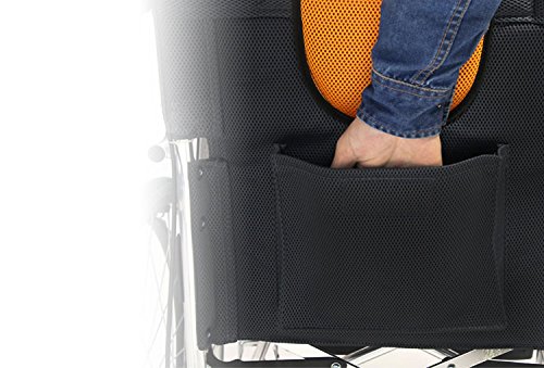 Polironeshop Ligera Inklapbare rolstoel voor personen met fysieke beperkingen en ouderen, zwart/oranje - Image 7