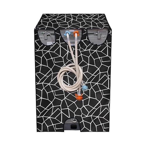 Image of Wings Star Polyester Top Loading Fully Automatc Washing Machine Cover For 6 Kg, 6.5 Kg,7Kg, 7.5 Kg(Black Marjorie Rice)