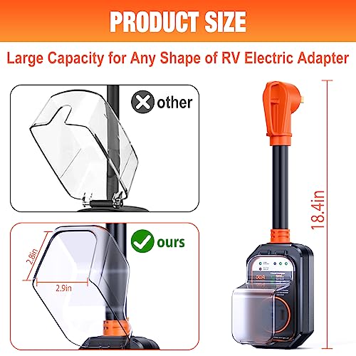 Image of GEARGO RV Surge Protectors 50 Amp Waterproof, [𝟐𝟎𝟐𝟔 𝐍𝐞𝐰 𝐔𝐩𝐠𝐫𝐚𝐝𝐞𝐝] RV Circuit Analyzer, Full Protection RV Adapter Plug for Camper(Orange)