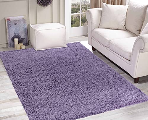 Serdim Rugs Living Room Shaggy Area Rugs LILAC 80x150cm(2'6"x5'0) - Image 3