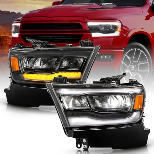 KEEKPO - For 2019-2024 Ram 1500 Haloge Upgrade Full LED Headlights Headlamps w/Adapter Pair Replacement Left+Right