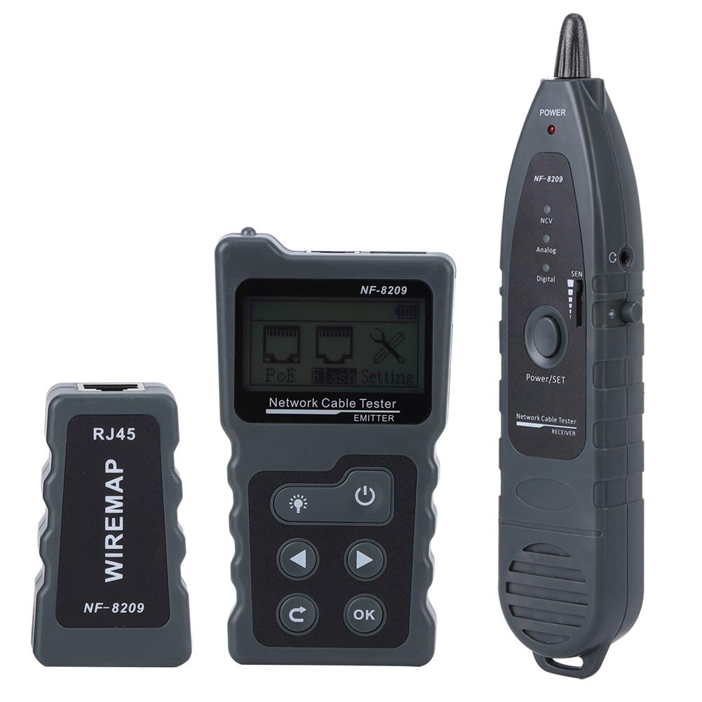 Netzwerkkabeltester, industrieller Kabeltester, LAN-Netzwerkkabelsuchsensor, NF-8209 ABS mit Kopfhörer für den industriellen Einsatz