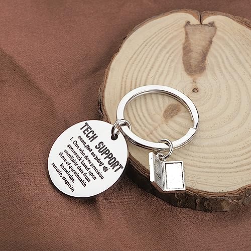 CENWA Tech Support Gift Computer Technician Gift Funny Tech Support Definition Keychain4