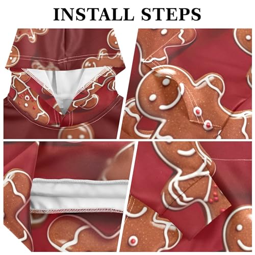 Kids Hoodies Sweaters Christmas Gingerbread Hooded Sweatshirts with Big Pockets for Boys Girls B04000203
