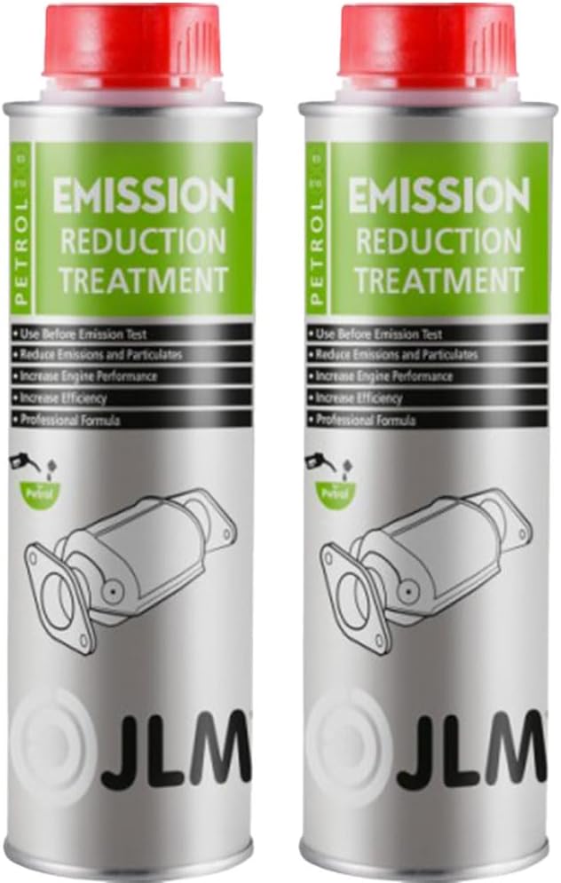 JLM 2 x 250ml Emission Reduction Treatment Petrol Catalytic Exhaust Cleaner with 4TRESS Non Slip Car Dash Mat (4T-2x-J03150)