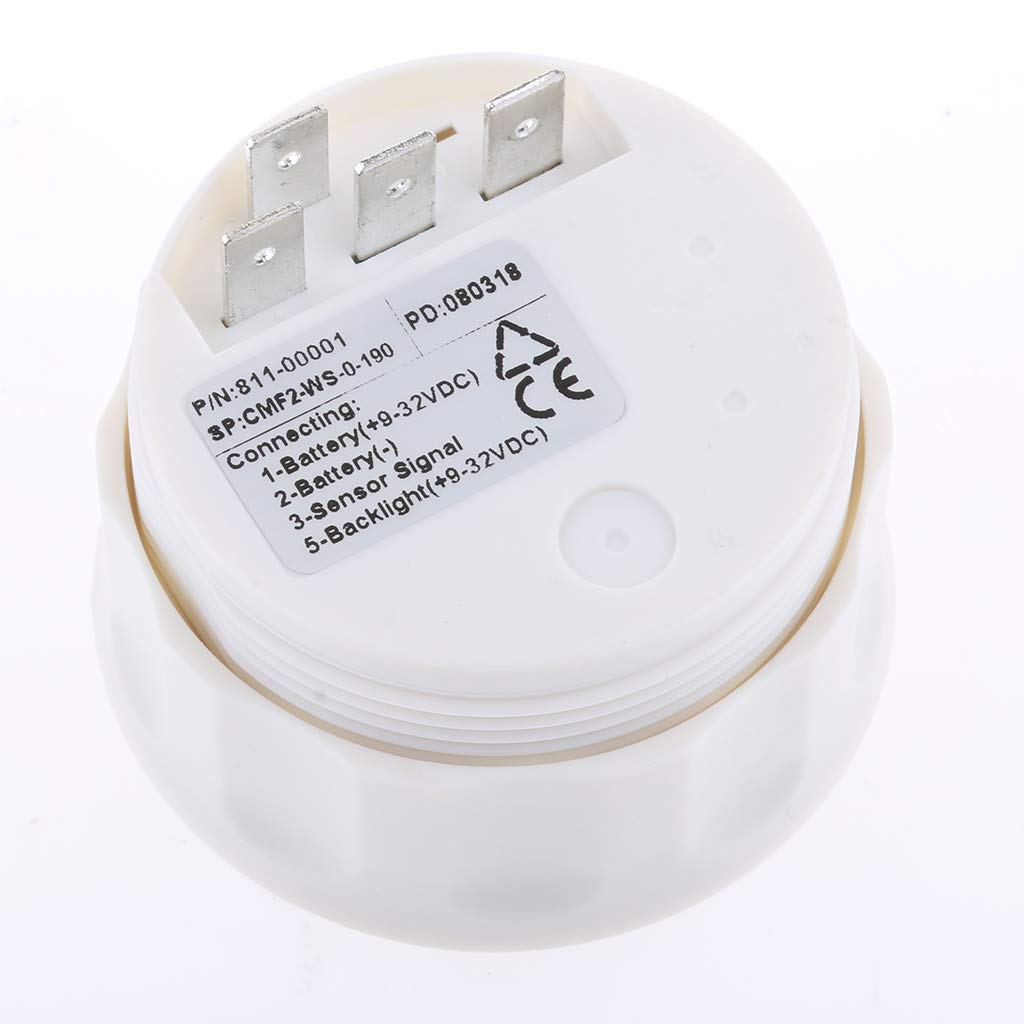 D DOLITY 52mm Manometro Indicatore Livello Benzina LED Universale Moto Cruiser Chopper - bianca