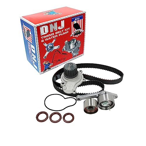 DNJ TBK151WP Timing Belt Kit with Water Pump for 1995-2002 Chrysler, Dodge, Jeep, Plymouth Breeze, Caravan, Cirrus 2.4L L4 16V DOHC 148cid