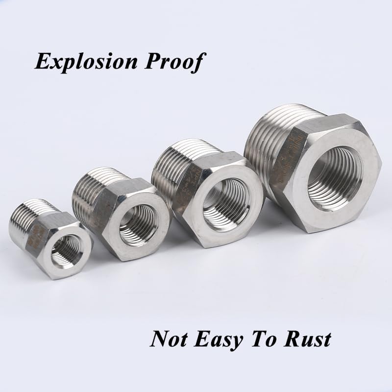 304 Stainless Steel Connector NPT PT Thread Pipe Fitting 1/8 1/4 3/8 1/2 3/4 1 1-1/4 Adapter 1Pcs((M)3l4 to (F) 1l4,NPT)