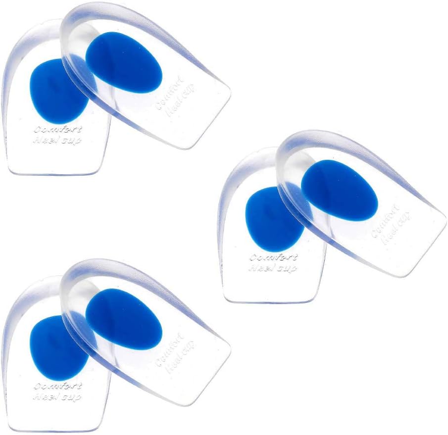 - Silicone Gel Heel Cups 3 Pack – Shoe Insert & Pad for Heel Pain & Foot Support