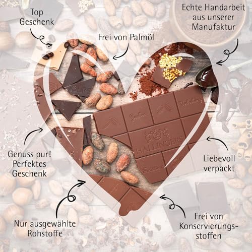 Hallingers Trinkschokolade & feine Heißgetränke - 5 Sorten Trinkschoki Geschenk-Set mit Schokolade, Chai Tee und Goldene Milch Gewürz (Set) - Geschenkideen Weihnachten & Geschenke Adventskalender | Ge