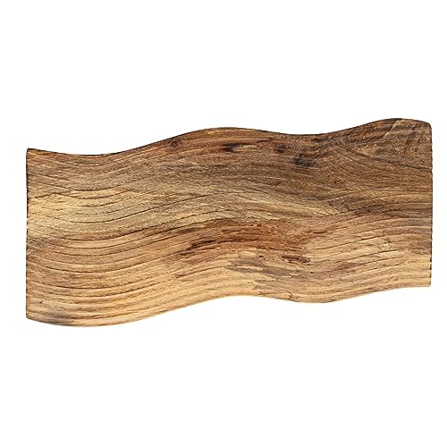 Tabla de cortar rectangular de madera de mango con ranura, acabado nogal miniatura 5