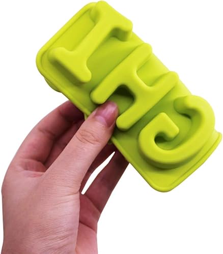 Miniatura 6 de FineGood - 4 moldes de silicona con números y alfabetos, moldes de 26 letras y números, moldes para dulces, galletas, chocolate, bricolaje, bandejas