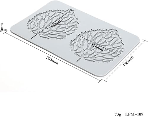 Miniatura 2 de AK ART KITCHENWARE 5 cavidades diseño de hojas de silicona para glaseado de fondant para pasteles, moldes de silicona para hornear, herramientas de