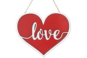 AKEROCK Valentines Day Door Decor, 3D Heart Shaped Hanging Sign for Valentines...