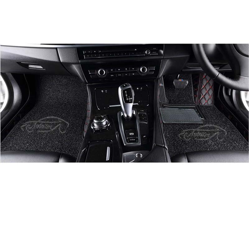 Image of 7D Car Foot Mat for BMW 3 Series 2024-2025 | Black Red with Black