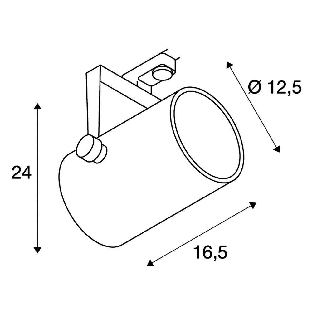 SLV EURO SPOT LED 3-Phasen-Strahler GU10 schwarz max. 75W inkl. Adapter für Hochvolt-Stromschiene